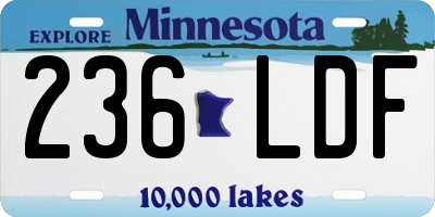 MN license plate 236LDF