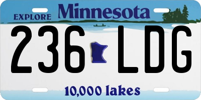 MN license plate 236LDG