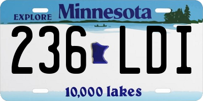 MN license plate 236LDI