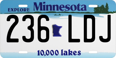 MN license plate 236LDJ