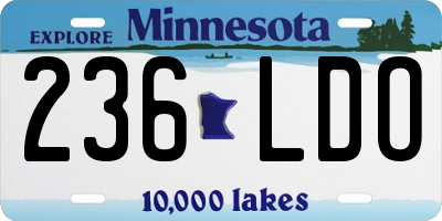 MN license plate 236LDO