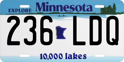 MN license plate 236LDQ