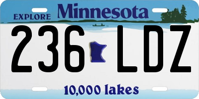 MN license plate 236LDZ