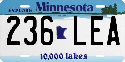 MN license plate 236LEA