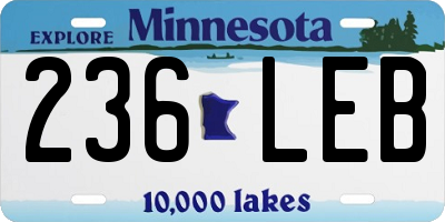 MN license plate 236LEB