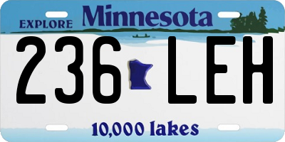 MN license plate 236LEH