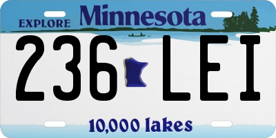 MN license plate 236LEI