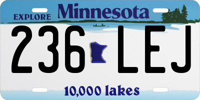 MN license plate 236LEJ