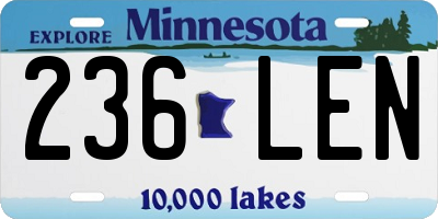 MN license plate 236LEN