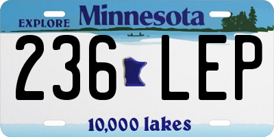 MN license plate 236LEP