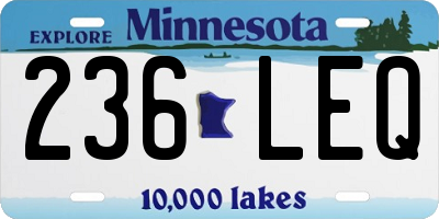 MN license plate 236LEQ