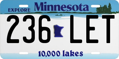 MN license plate 236LET