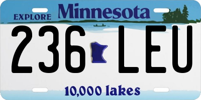 MN license plate 236LEU