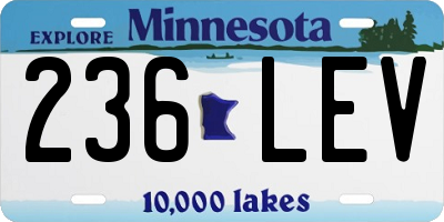 MN license plate 236LEV
