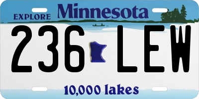 MN license plate 236LEW