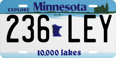 MN license plate 236LEY