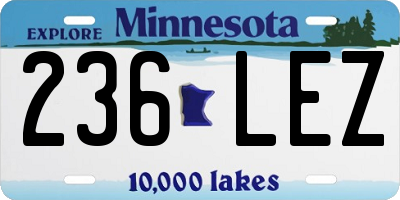MN license plate 236LEZ