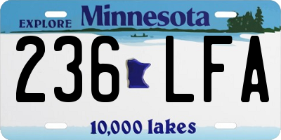MN license plate 236LFA