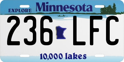 MN license plate 236LFC