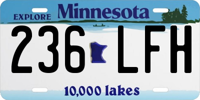 MN license plate 236LFH