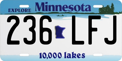 MN license plate 236LFJ