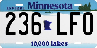 MN license plate 236LFO