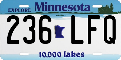 MN license plate 236LFQ