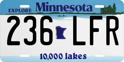 MN license plate 236LFR