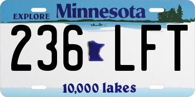MN license plate 236LFT