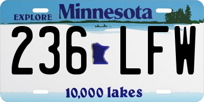 MN license plate 236LFW