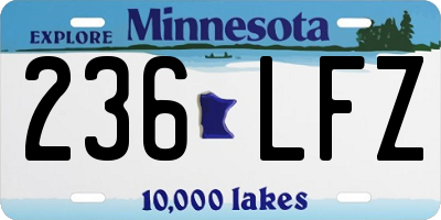 MN license plate 236LFZ