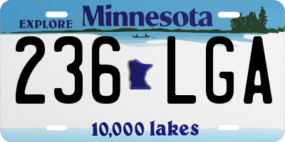 MN license plate 236LGA