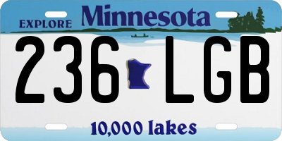 MN license plate 236LGB