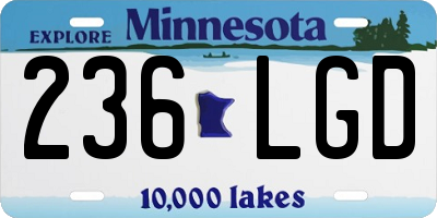 MN license plate 236LGD