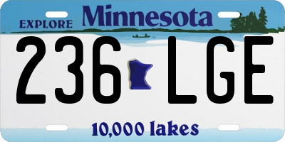 MN license plate 236LGE