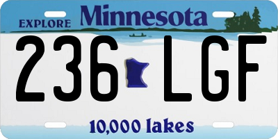 MN license plate 236LGF