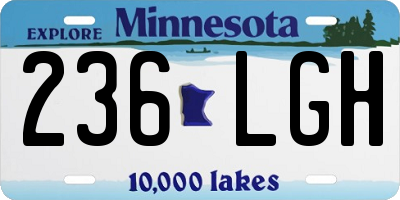 MN license plate 236LGH