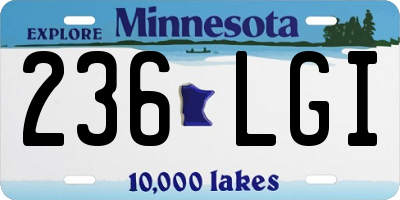 MN license plate 236LGI