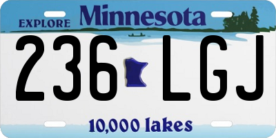 MN license plate 236LGJ