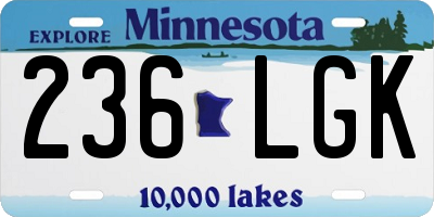 MN license plate 236LGK