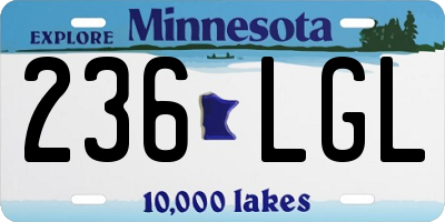 MN license plate 236LGL