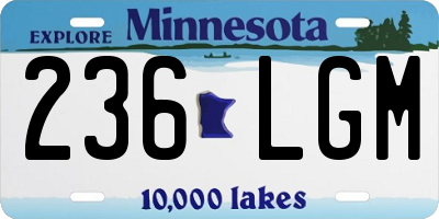 MN license plate 236LGM