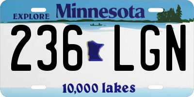 MN license plate 236LGN