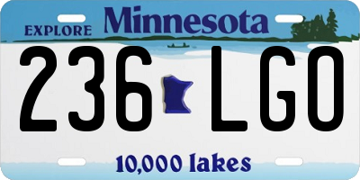 MN license plate 236LGO