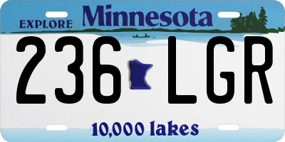MN license plate 236LGR