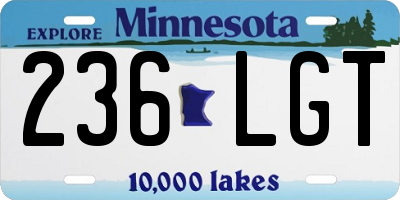 MN license plate 236LGT