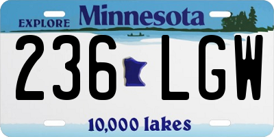 MN license plate 236LGW