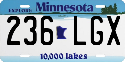 MN license plate 236LGX