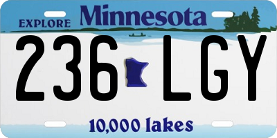 MN license plate 236LGY