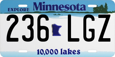 MN license plate 236LGZ